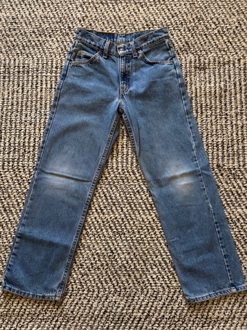 Levi's High Rise Straight Leg Jeans in Medium Blue
